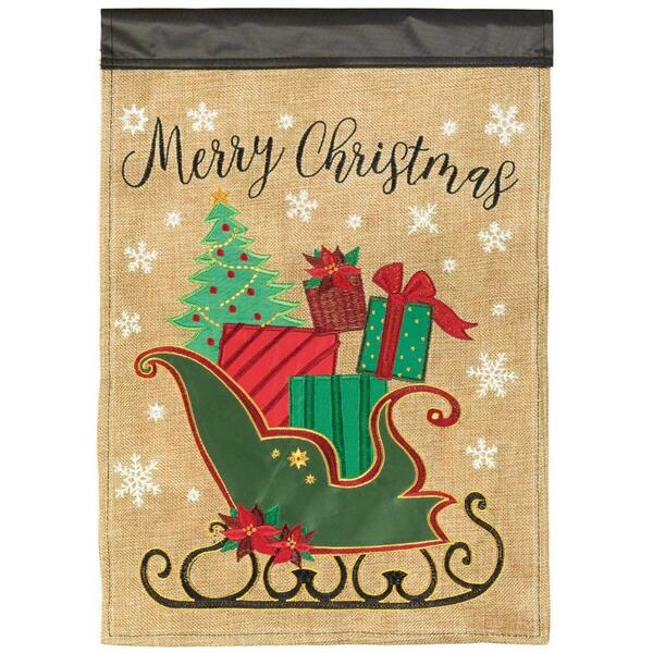 Recinto 29 x 42 in. Sleigh Merry Christmas Polyester Garden Flag - Large RE3459515
